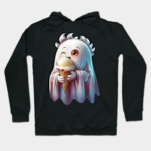 Cute Ghost eating icecream Hoodie